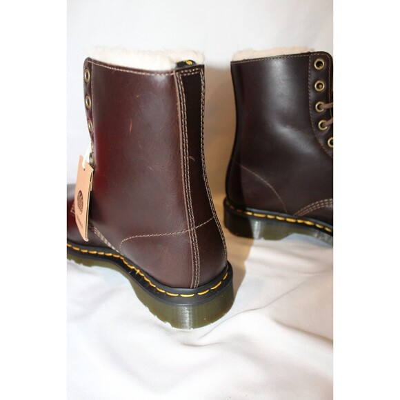 Dr Martens 1460 Faux Fur Lined Leather Boots Brown WOMEN'S 9 NWOB - Picture 6 of 7